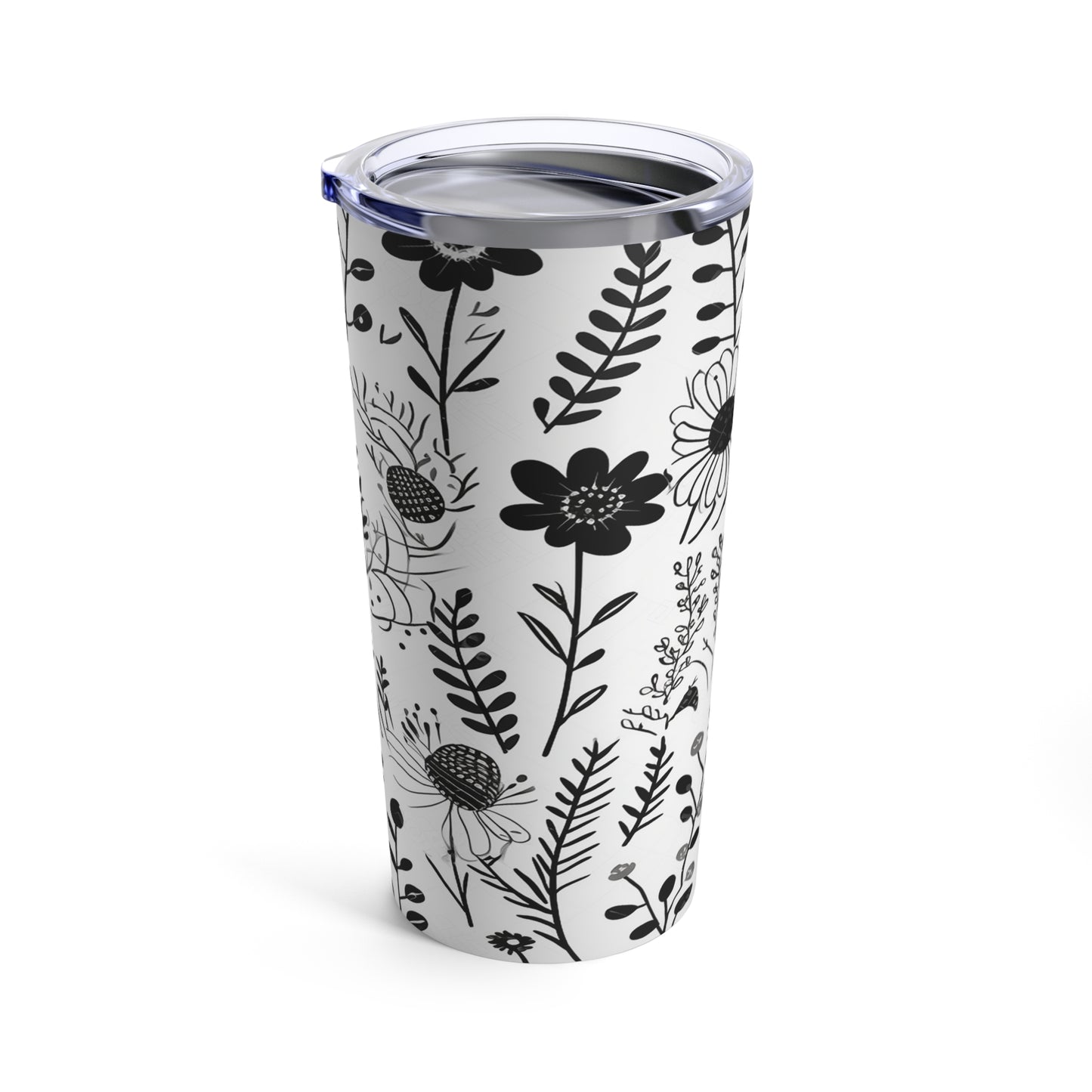 Black & White Flower Tumbler (20 oz.)