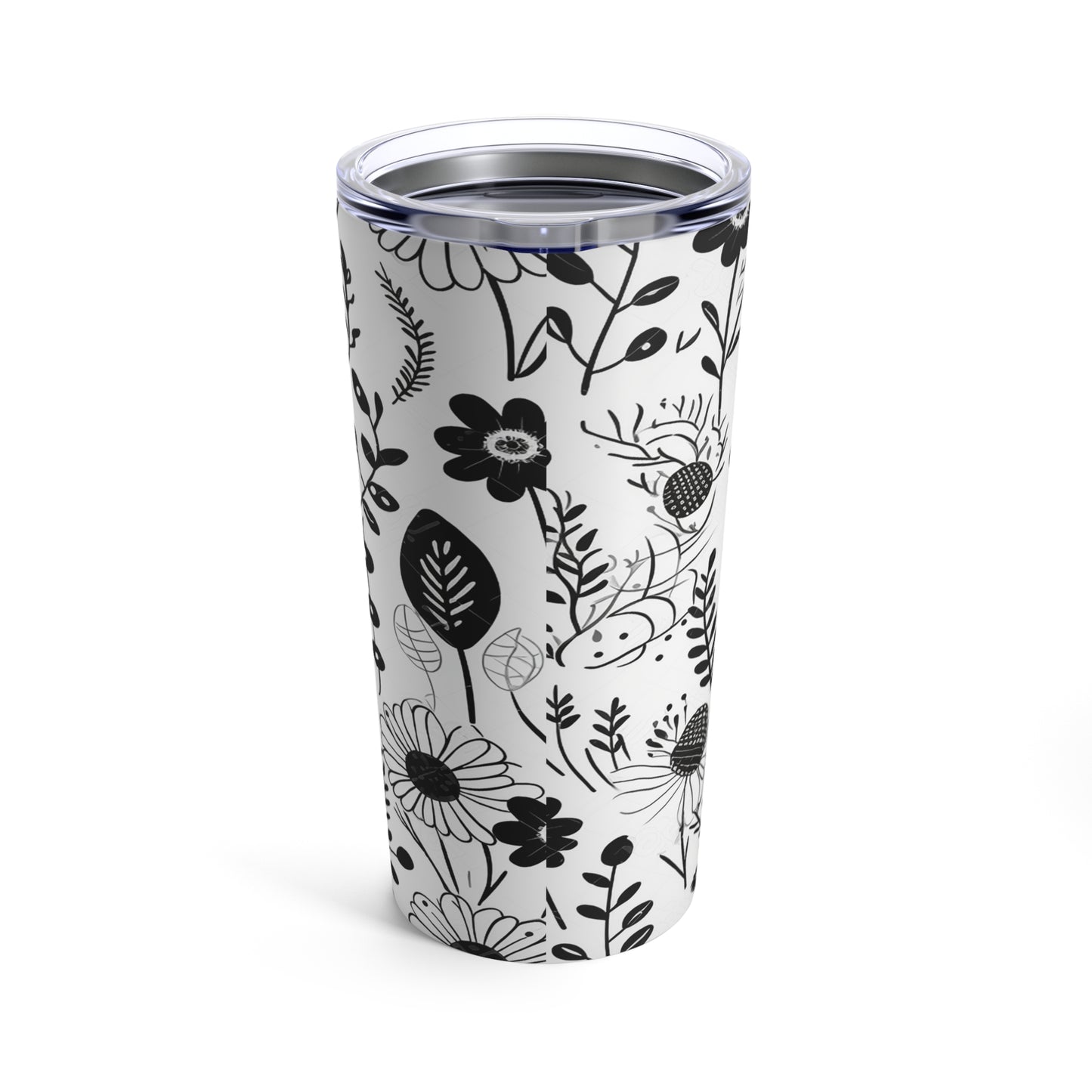 Black & White Flower Tumbler (20 oz.)