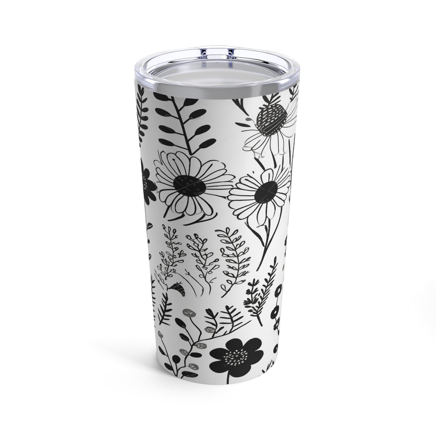 Black & White Flower Tumbler (20 oz.)