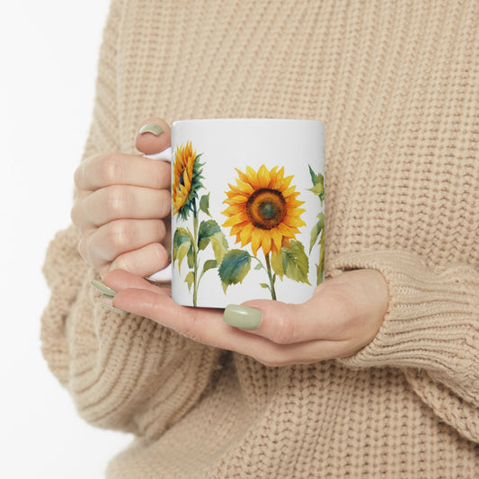 Sunflower Coffee Mug Gift for Her Travel Mug Tumbler Nature Lover Gift Sunflower Art, Rustic Charm, Joyful Mug